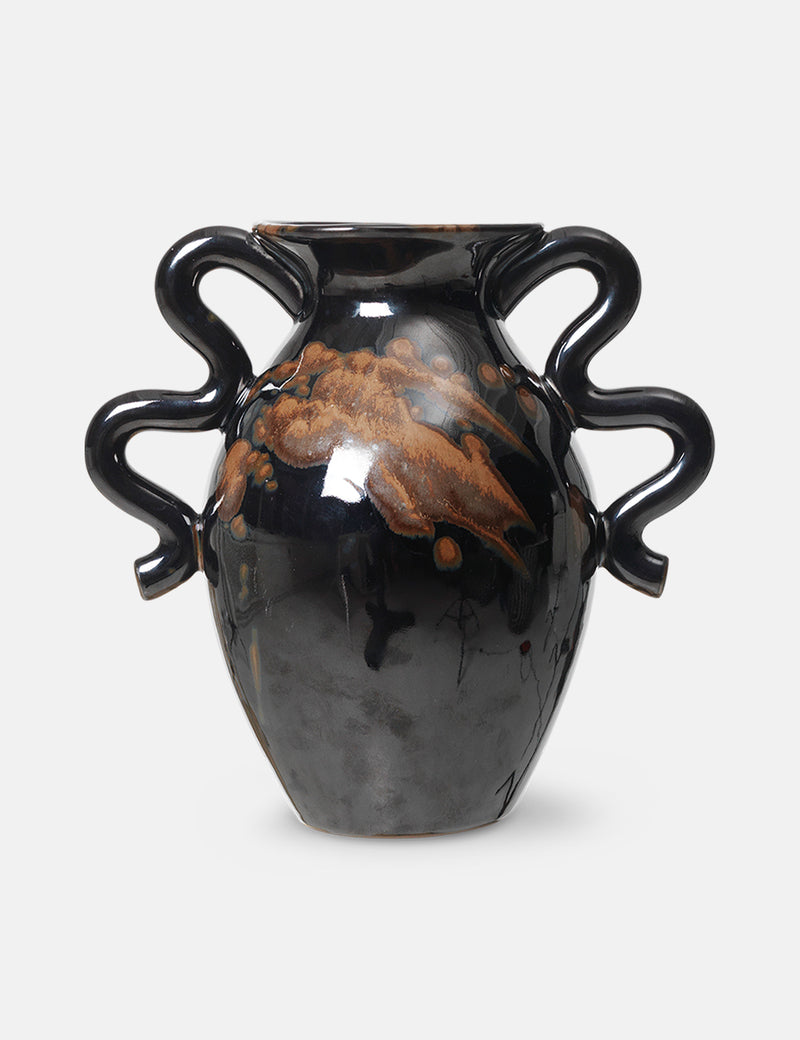 Ferm Living Verso Table Vase - Black/Brown Splash