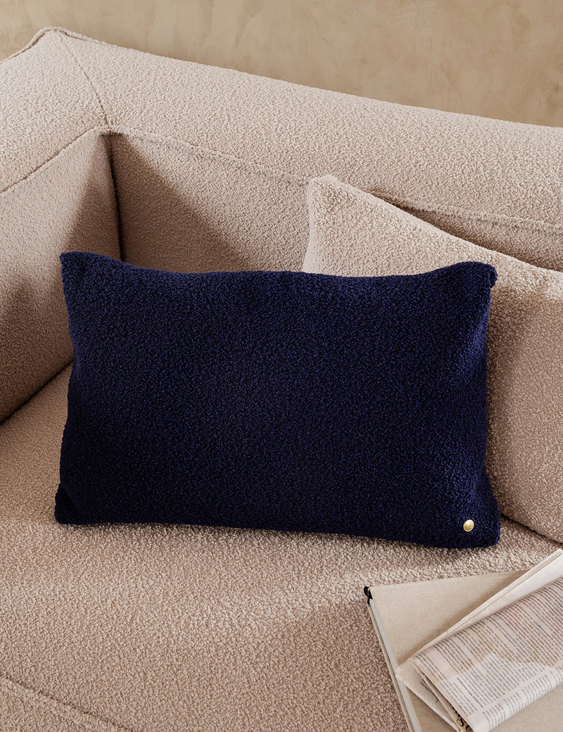 Ferm Living Clean Cushion（Wool Boucle）-ディープブルー