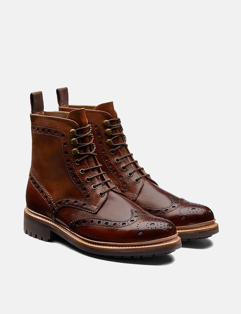 Grenson Fred Commando Sole Boot (Leather) - Tan