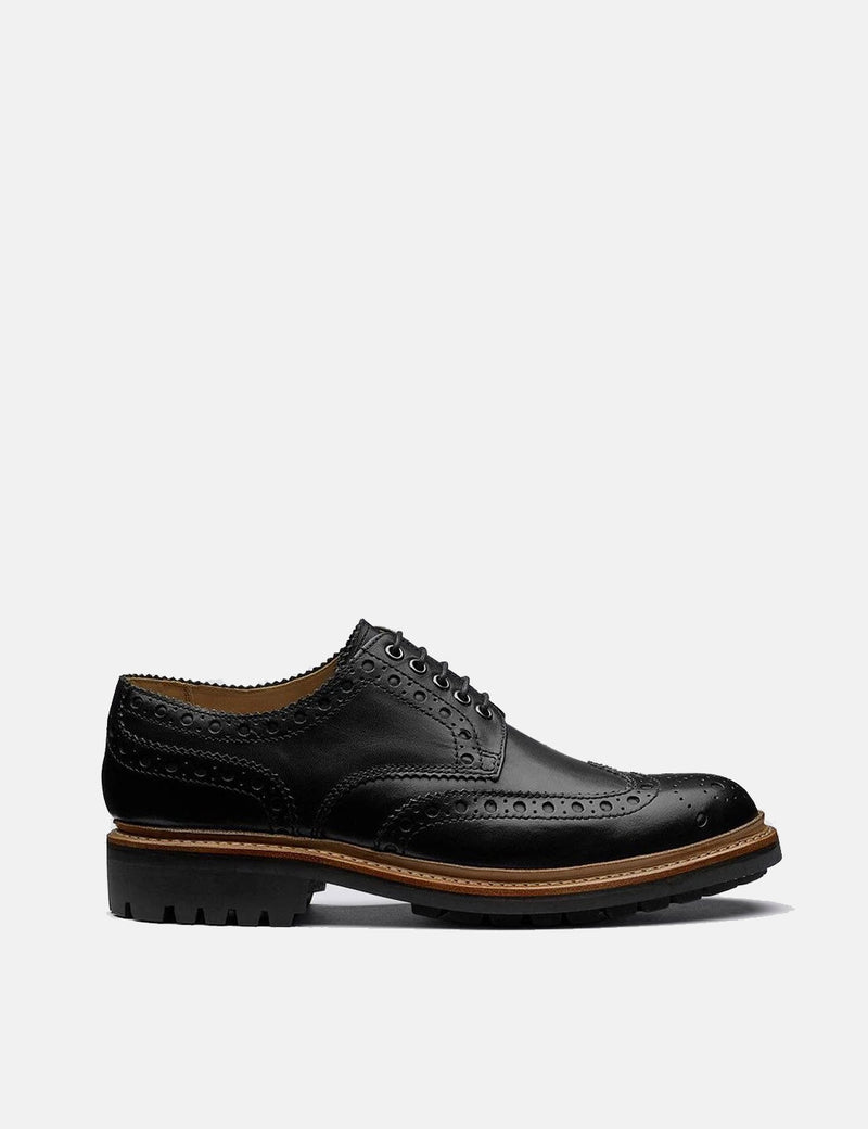 Grenson Archie Commando Sole Shoes (Leather) - Black