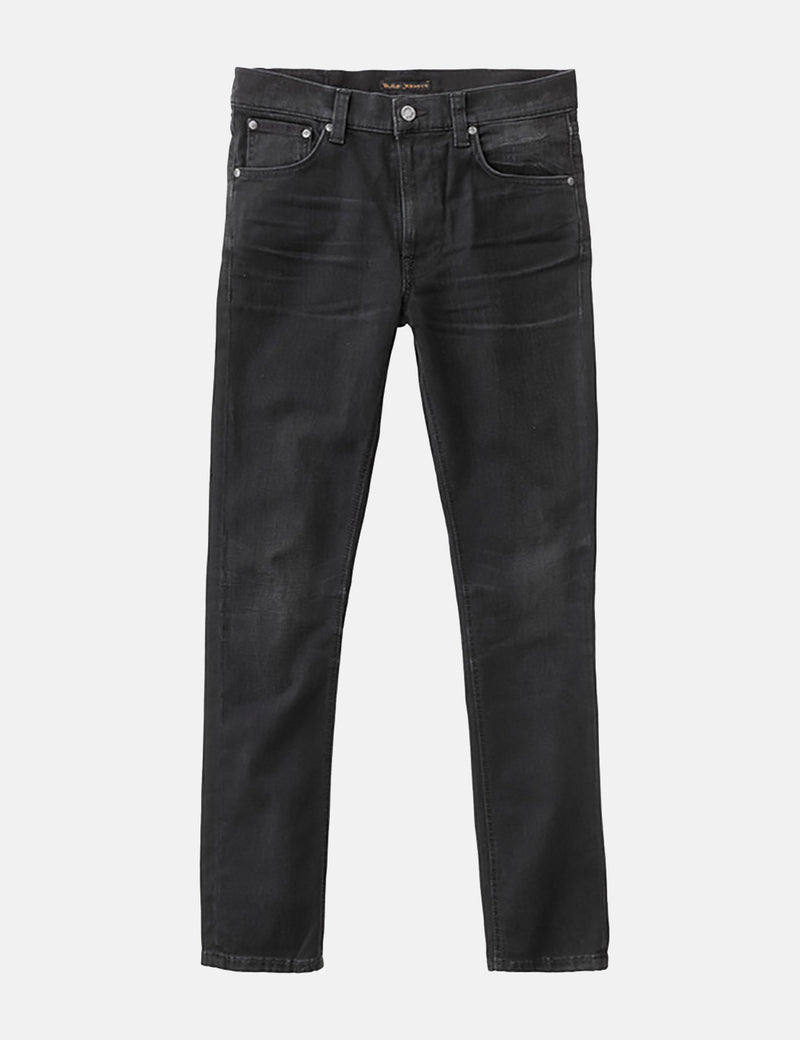 Nudie Lean Dean Jeans (Slim Tapered) - Authentic Black