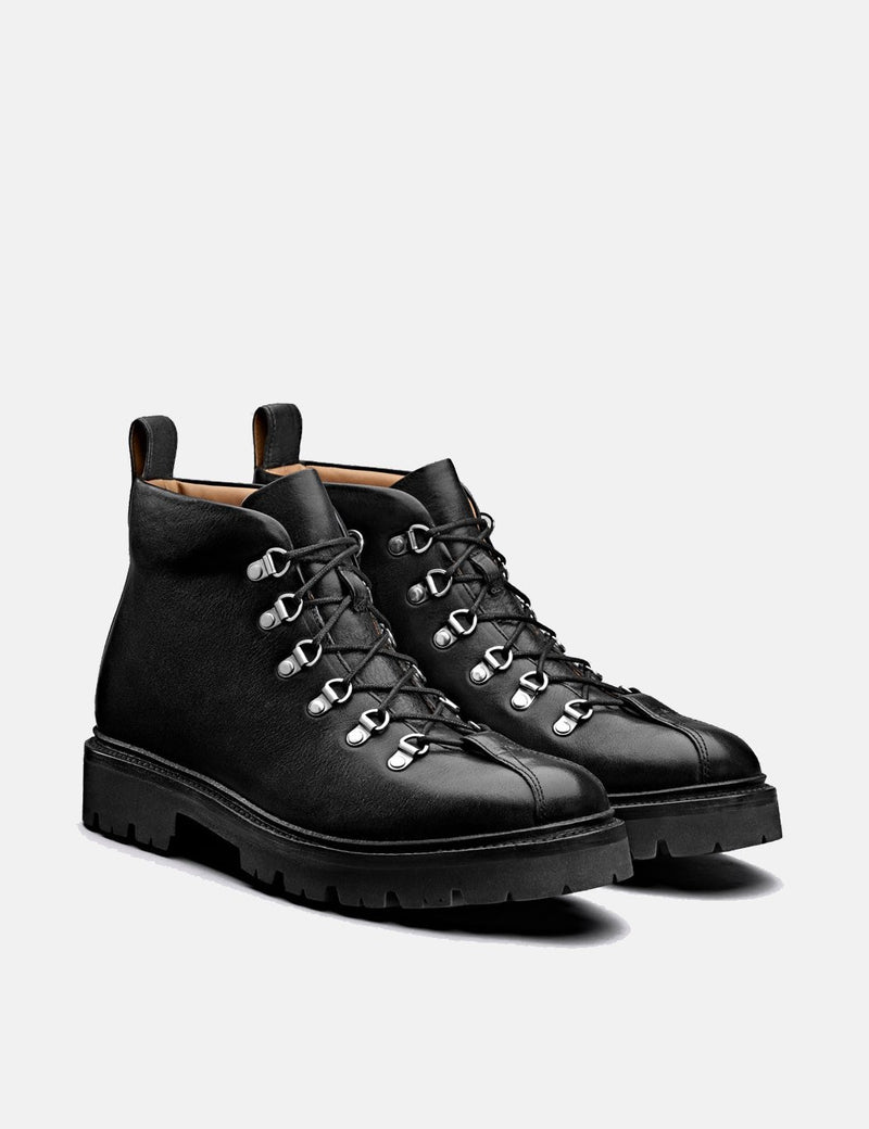 Grenson Bobby Hiker Boot (Smooth Leather) - Black