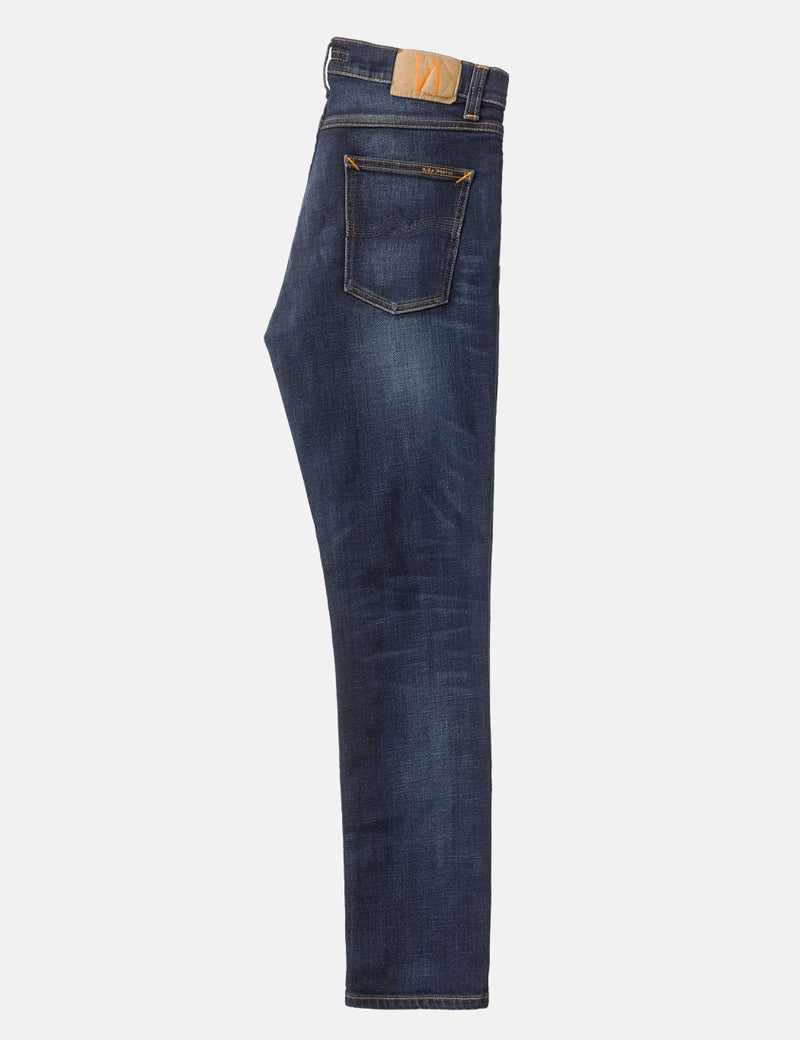 Nudie Lean Dean Jeans (Slim Tapered) -  Dark Deep Worn Blue