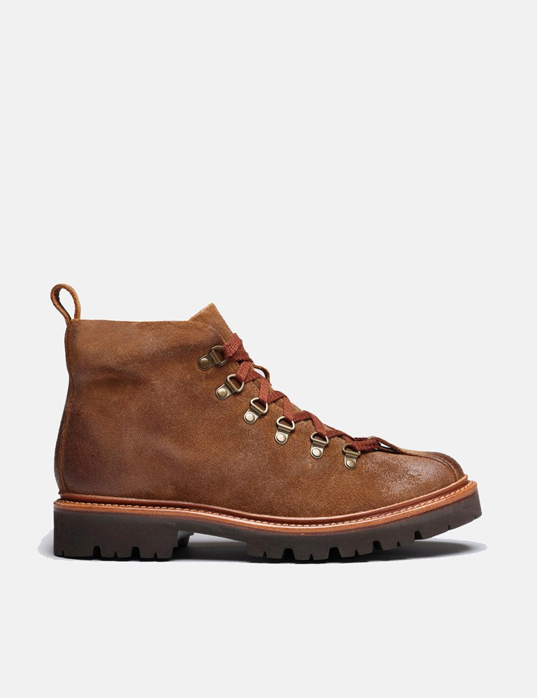 Grenson Bobby Hiker Boot (Burnished Suede) - Snuff Brown
