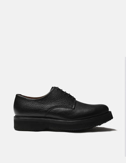 Grenson Curt Derby Shoe (Natural Grain Leather) - Black
