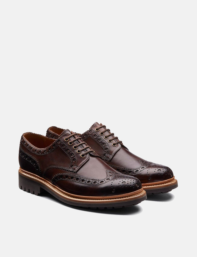 Grenson Archie Commando Sole Shoes (Leather) - Brown