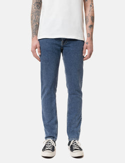 Nudie Lean Dean Jeans (Slim) - Plain Stone Blue