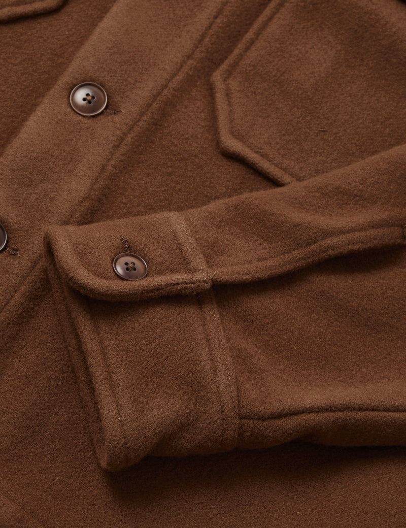 Sunflower Wool CPO Shirt - Brown