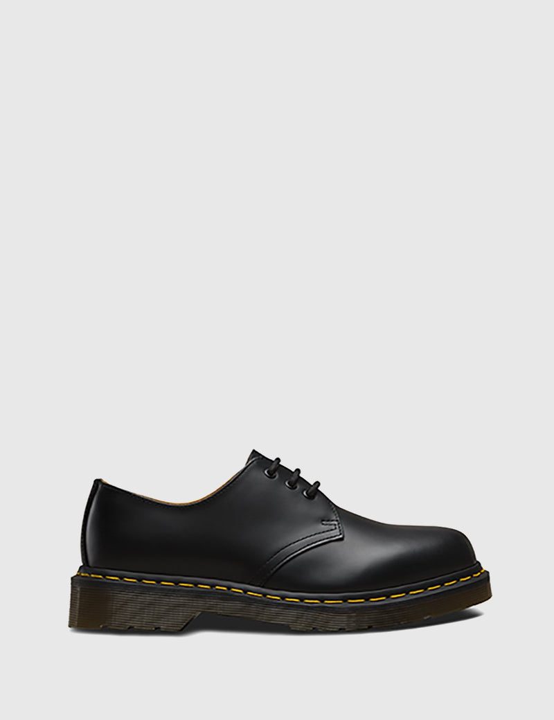 Dr Martens 1461 Shoes (11838002) - Black Smooth/Yellow Welt Stiching - Article