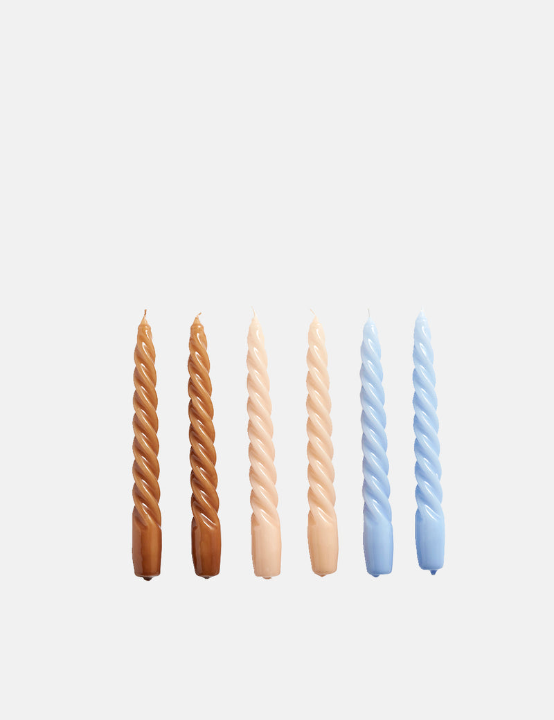 Hay Twist Candle (Set of 6) - Caramel/Peach/Lavender