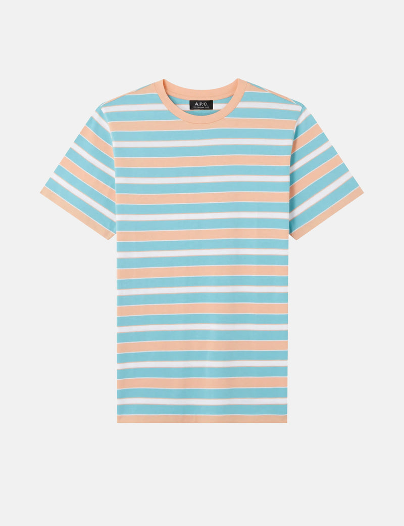 A.P.C. Gio Striped T-Shirt - Turquoise