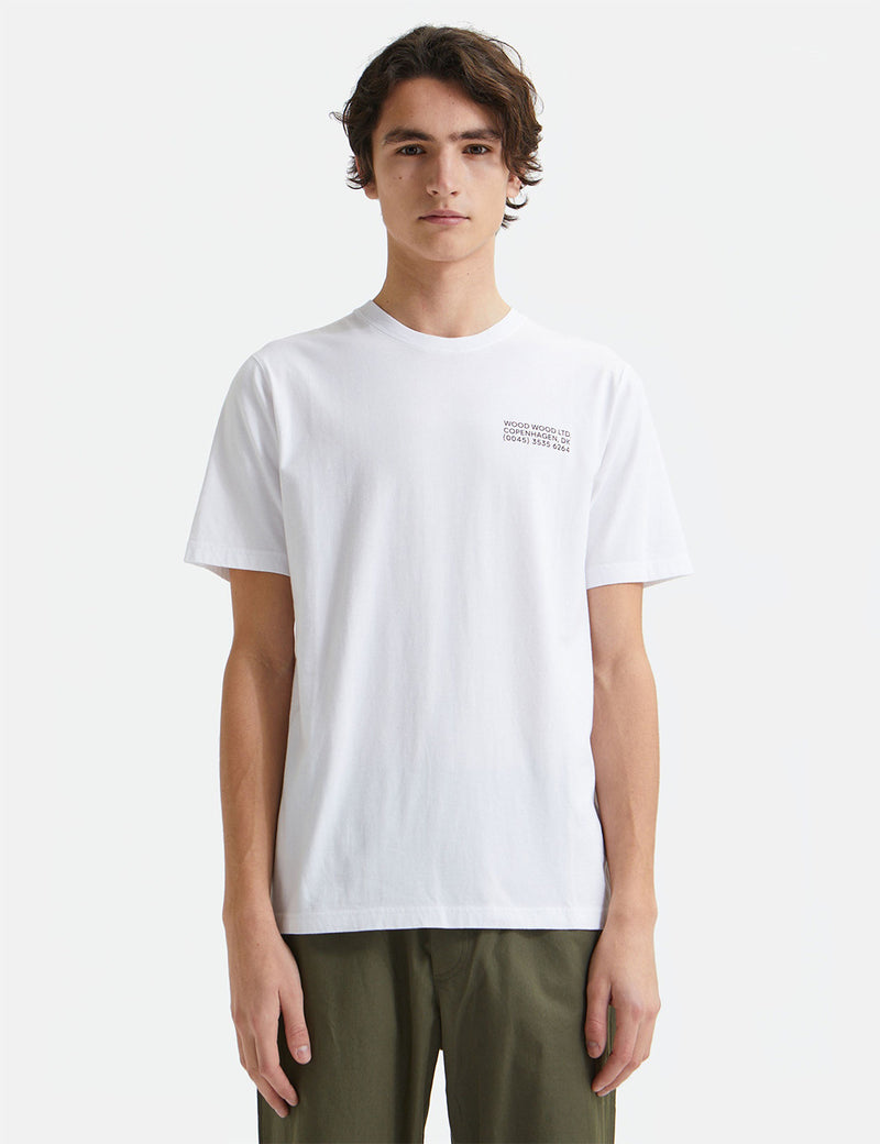 Wood Wood Sami Info T-Shirt - White