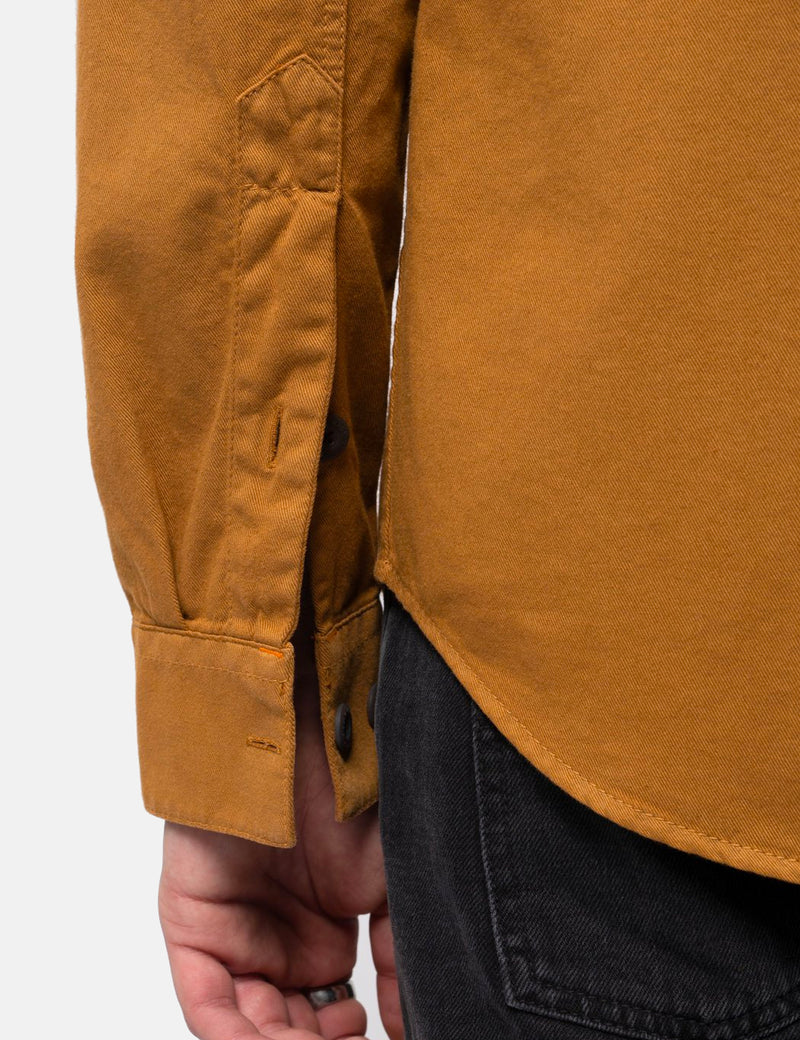 Nudie Henry Pigment Dyed Shirt - Camel