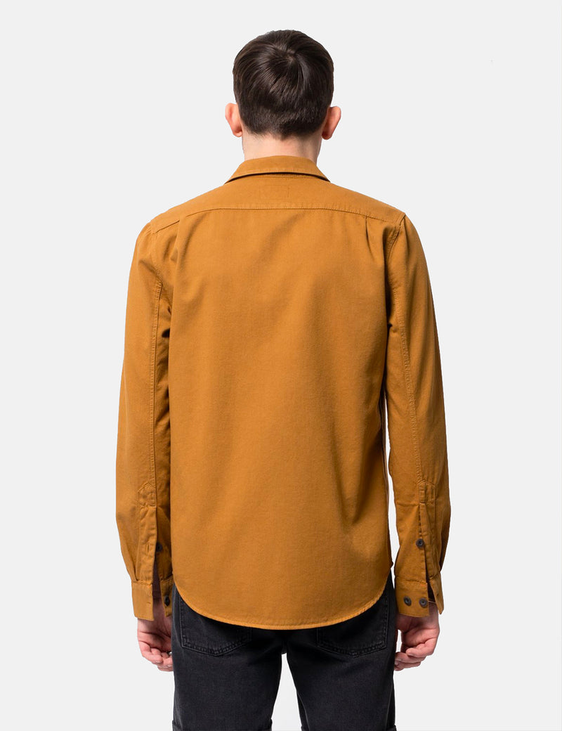 Nudie Henry Pigment Dyed Shirt - Camel