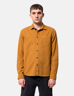Nudie Henry Pigment Dyed Shirt - Camel