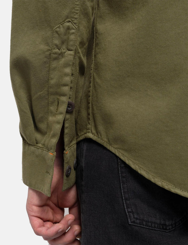 Nudie Henry Pigment Dyed Shirt - Green
