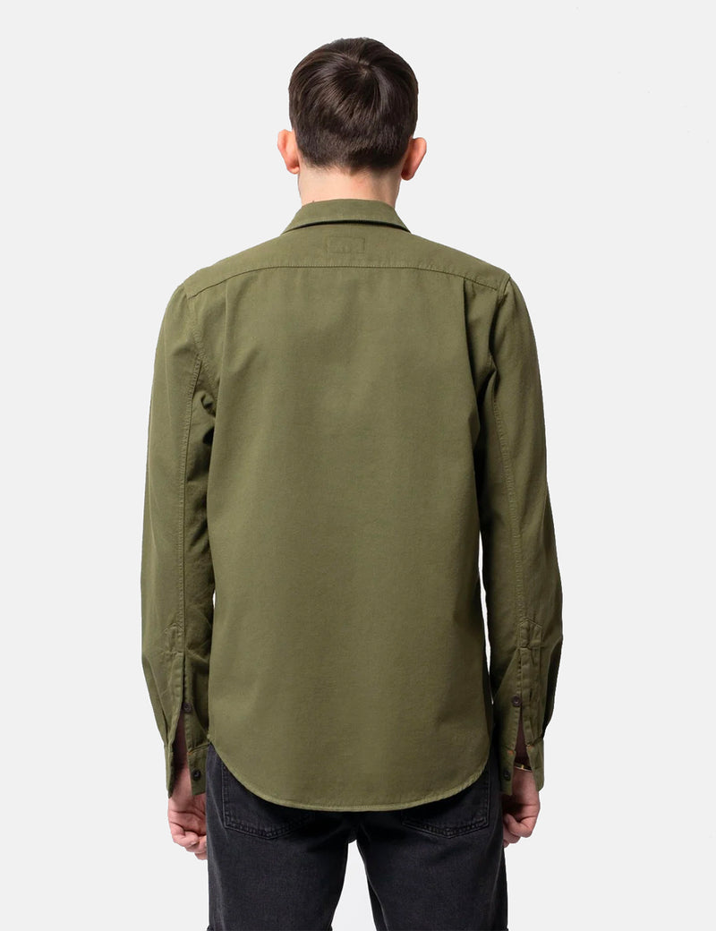 Nudie Henry Pigment Dyed Shirt - Green