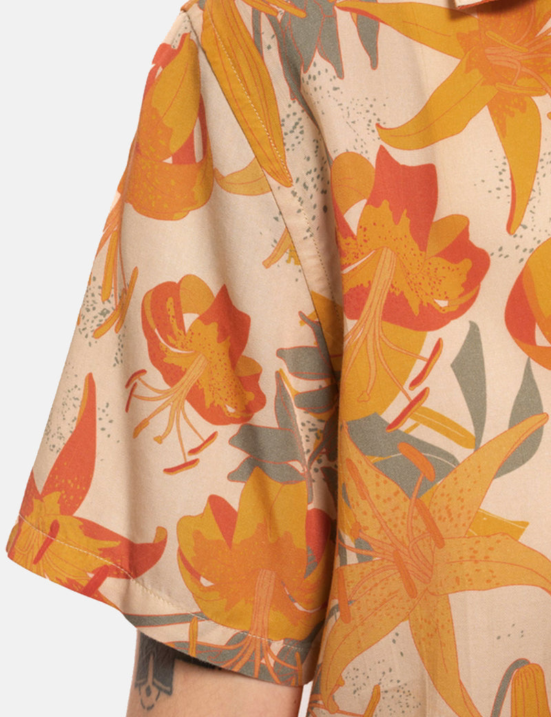 Nudie Arvid Lilies Shirt - Cream