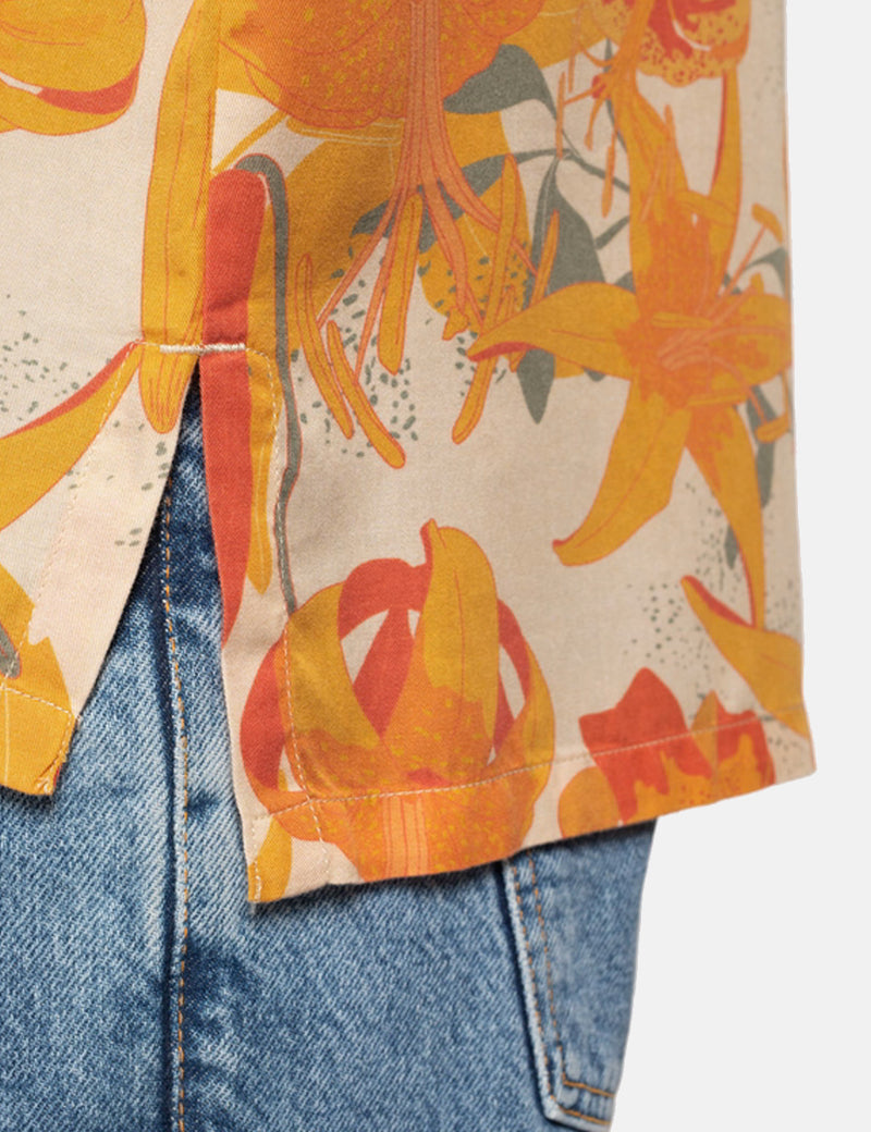 Nudie Arvid Lilies Shirt - Cream