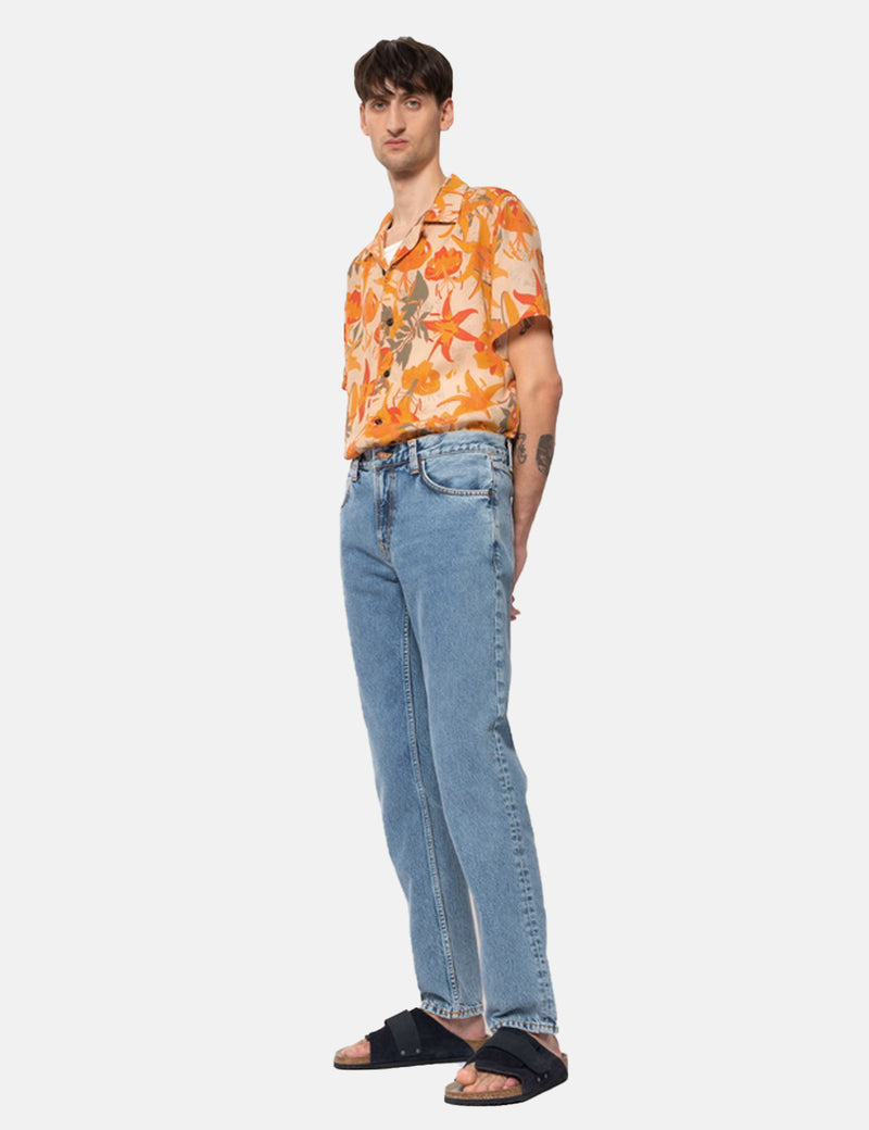 Nudie Arvid Lilies Shirt - Cream