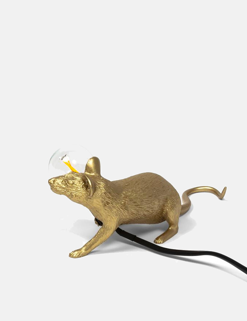 Seletti Mouse Lamp Lie Down - Gold