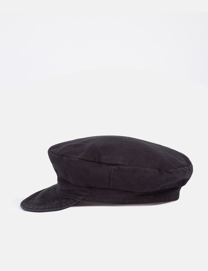 Vetra French Workwear Cap (Dungaree Wash Twill) - Black