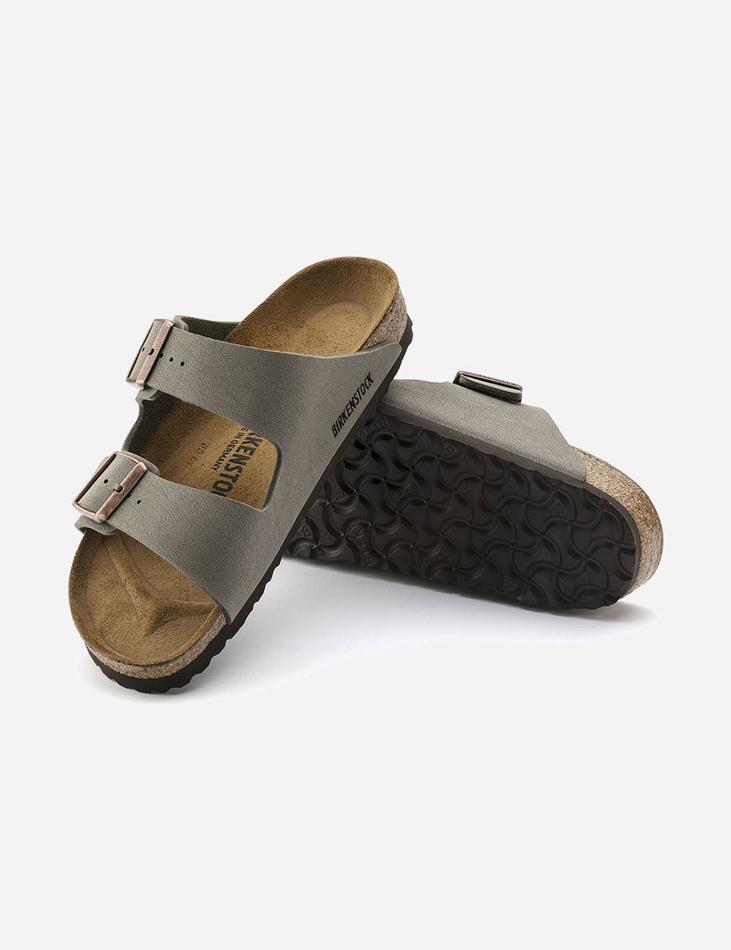 Birkenstock Arizona Sandals Nubuck Leather (Regular) - Stone Grey