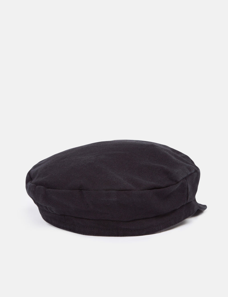 Vetra French Workwear Cap (Dungaree Wash Twill) - Black