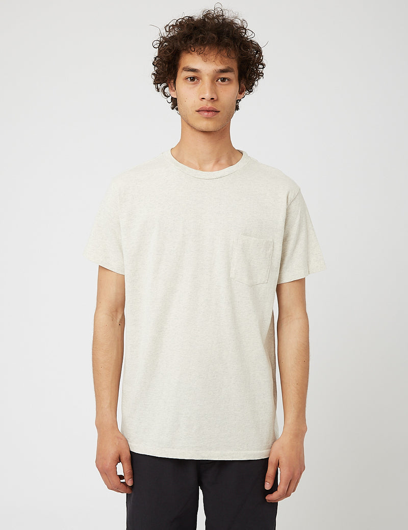 Velva Sheen Classic USA Made T-shirt (Pocket) - Oatmeal