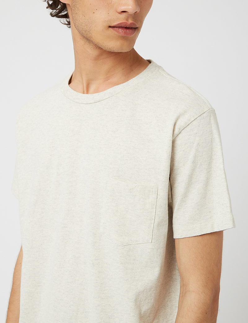 Velva Sheen Classic USA Made T-shirt (Pocket) - Oatmeal