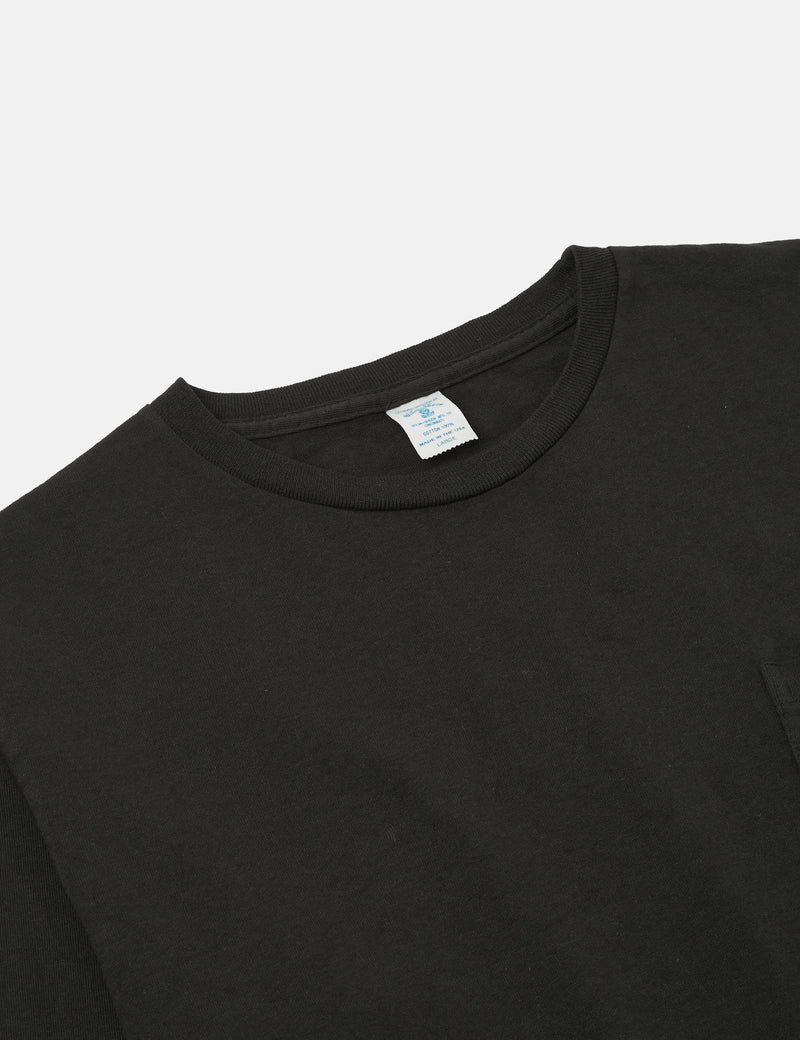 Velva Sheen USA Made Pocket Long Sleeve T-Shirt - Black
