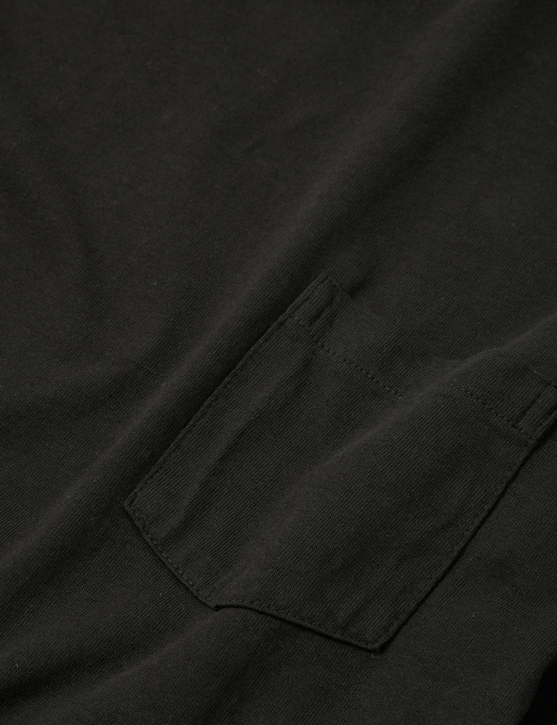 Velva Sheen USA Made Pocket Langarm-T-Shirt - Schwarz