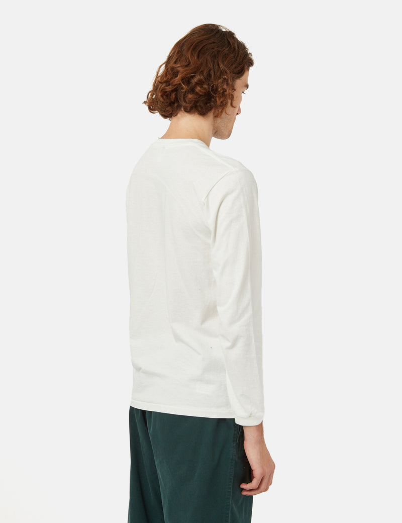 Velva Sheen USA Made Pocket Long Sleeve T-Shirt - White