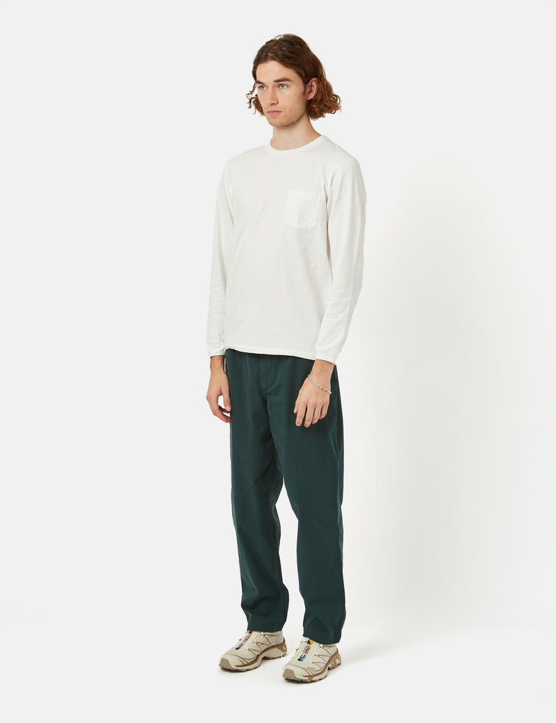 Velva Sheen USA Made Pocket Long Sleeve T-Shirt - White