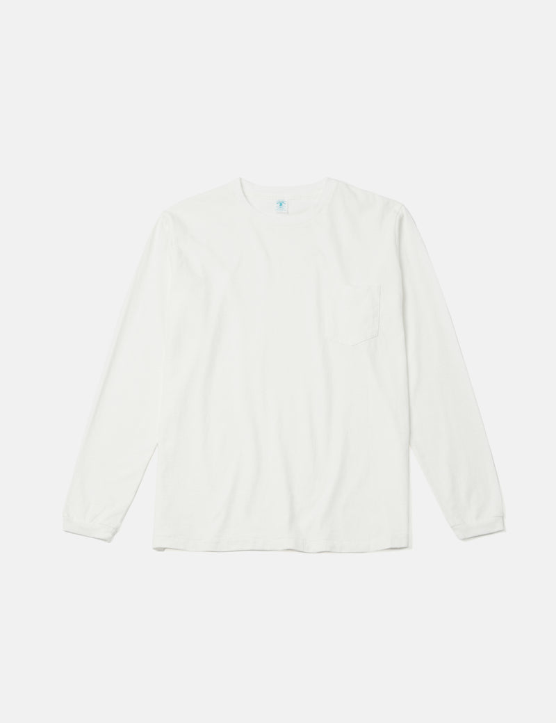 Velva Sheen USA Made Pocket Long Sleeve T-Shirt - White