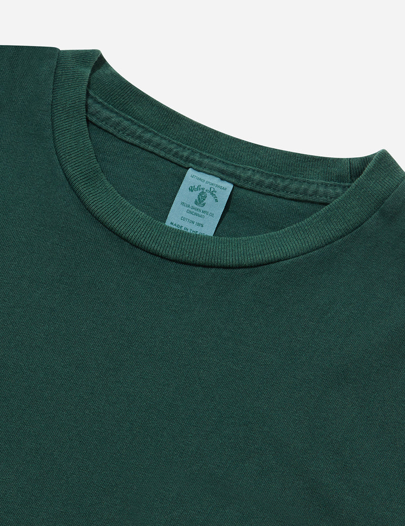 Velva Sheen Pigment Dyed USA Made T-shirt (Pocket) - Dark Green