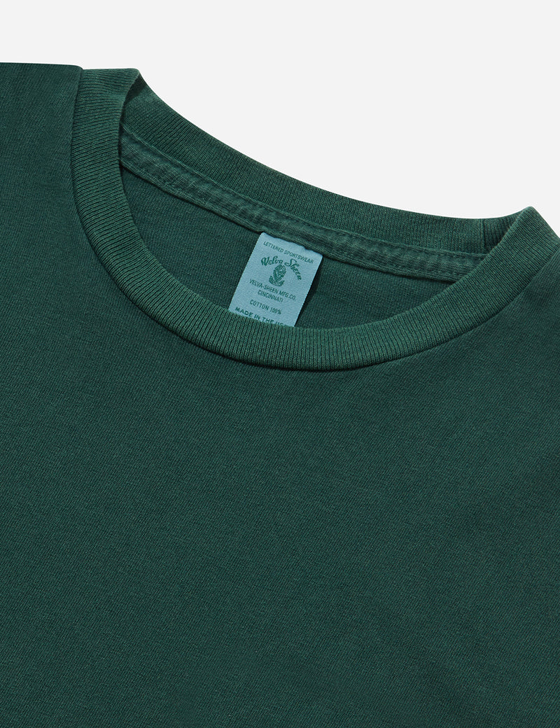 Velva Sheen Pigment Dyed USA Made T-Shirt (Tasche) - Dunkelgrün