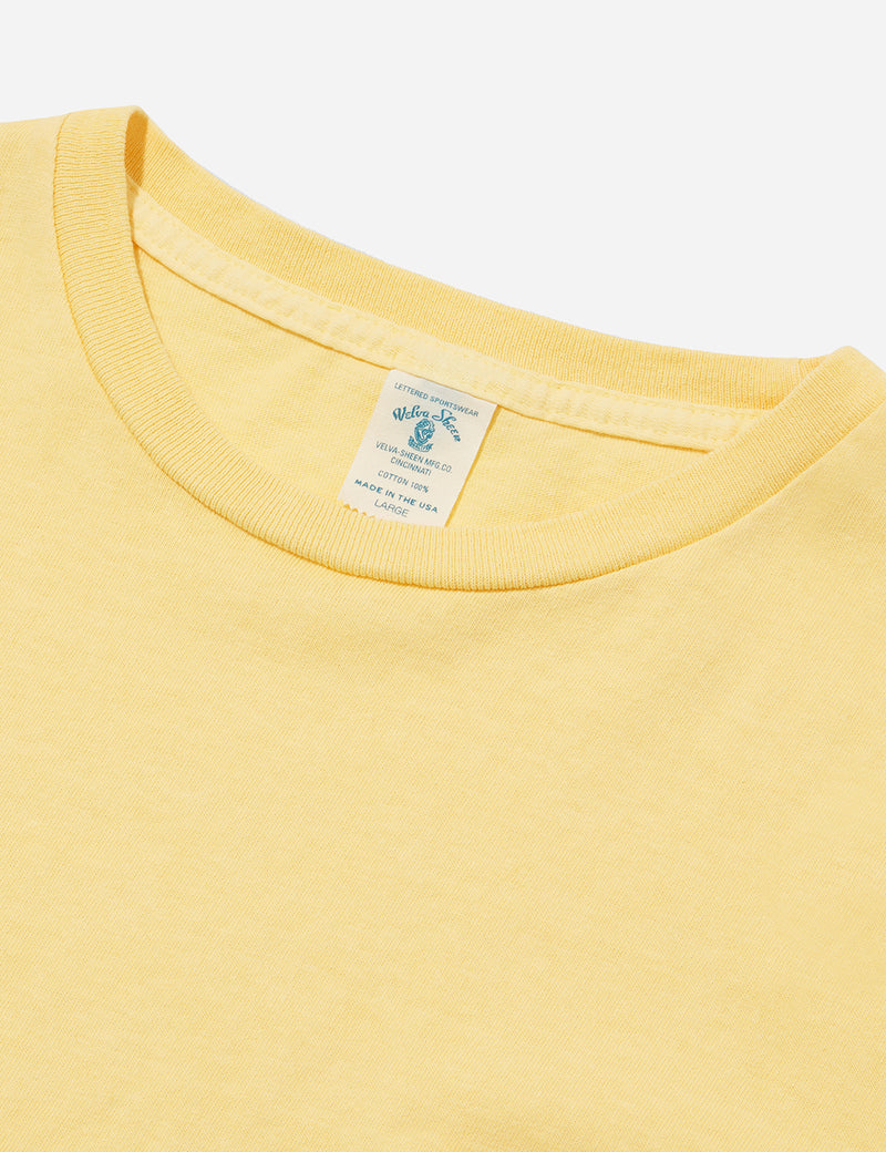 Velva Sheen Pigment Dyed USA Made T-shirt (Pocket) - Yellow
