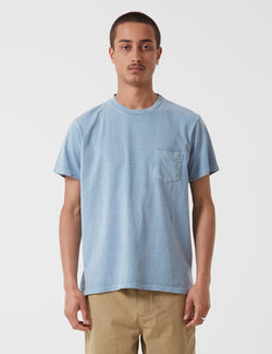 Velva Sheen Pigment Dyed USA Made T-Shirt (Tasche) - Blau