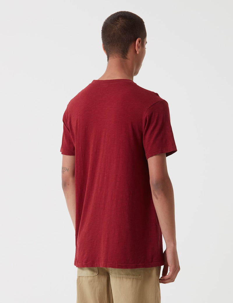 Velva Sheen Regular Rolled USA Made T-shirt - Burgundy Marl