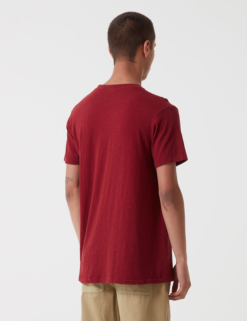 Velva Sheen Regular Rolled USA Made T-shirt - Burgundy