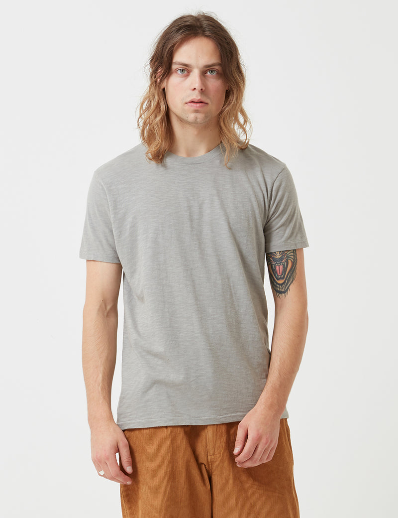 T-shirt Velva Sheen Regular Rolled USA Made - Gris