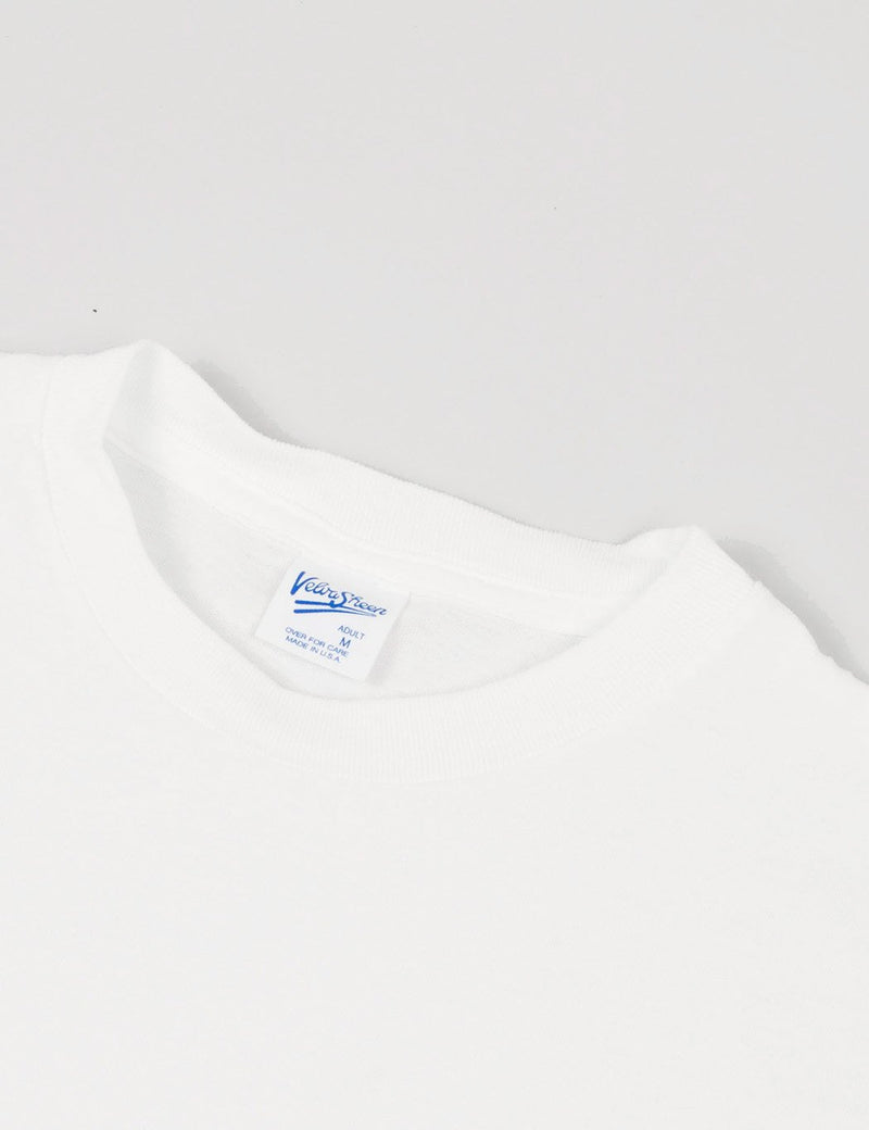 Velva Sheen College Arm Border T-shirt - White/Blue