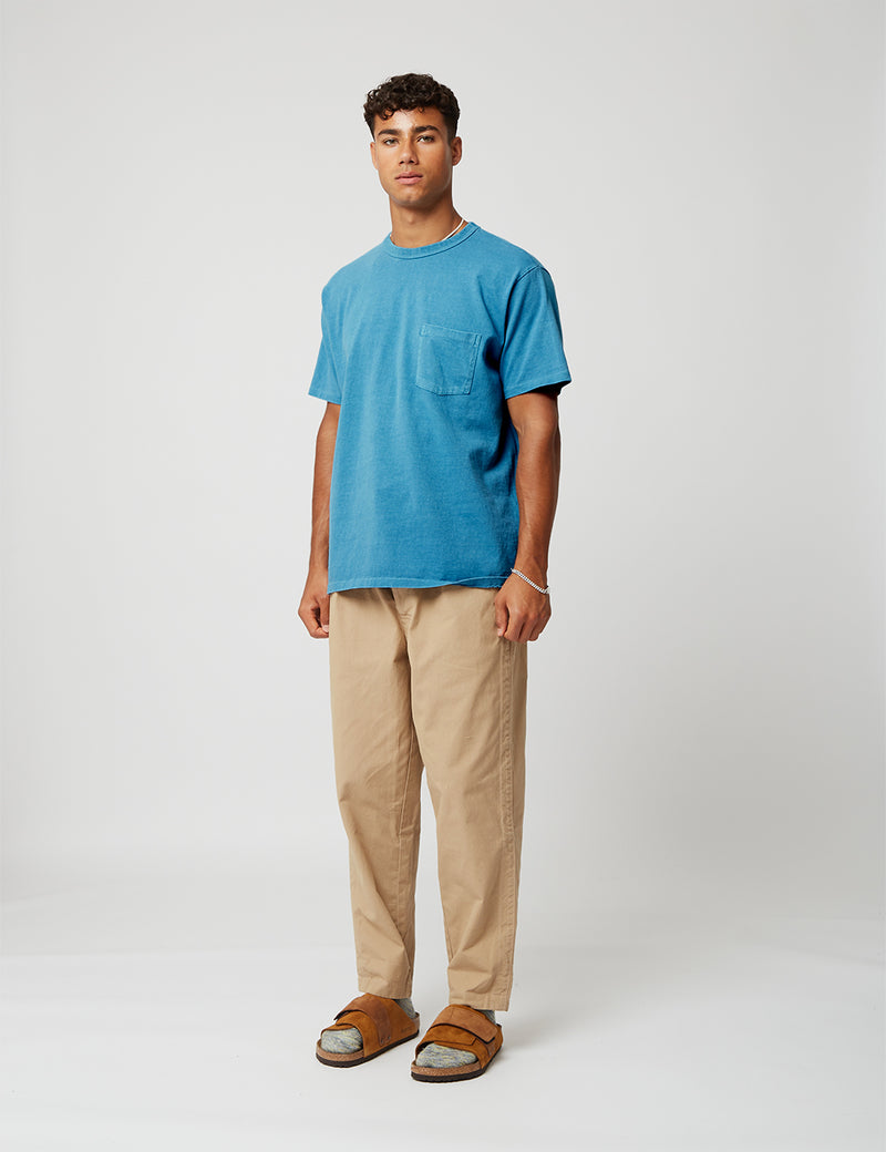 Velva Sheen Pigment Dyed USA Made Pocket T-Shirt – Azurblau