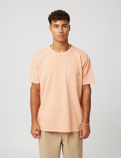Velva Sheen Pigment Dyed USA Made Pocket T-Shirt - Coral Pink