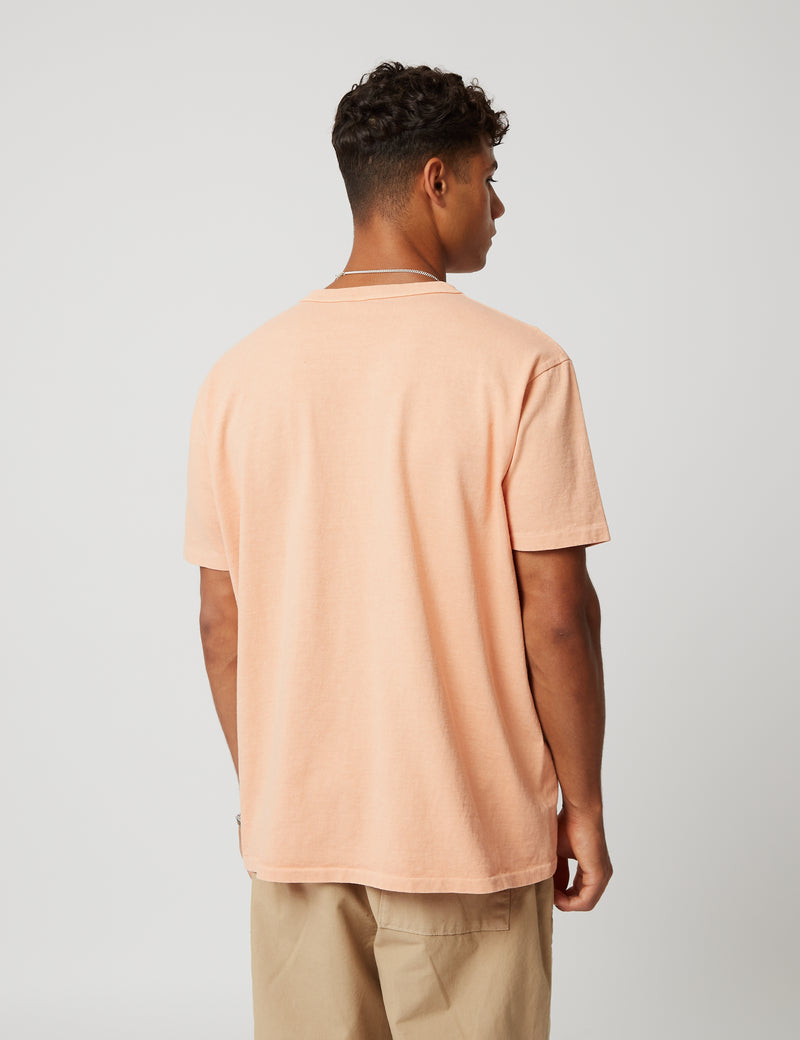 Velva Sheen Pigment Dyed USA Made Pocket T-Shirt - Coral Pink
