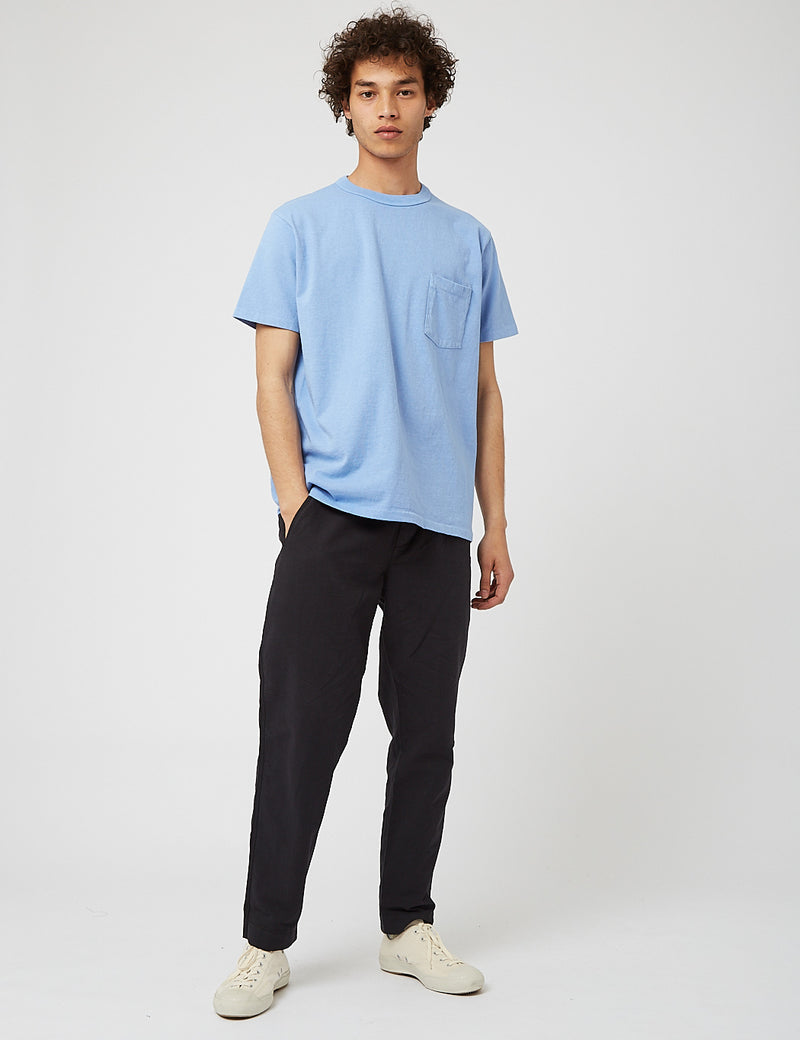 Velva Sheen Pigment Dyed USA Made T-shirt (Pocket) - Dusty Blue