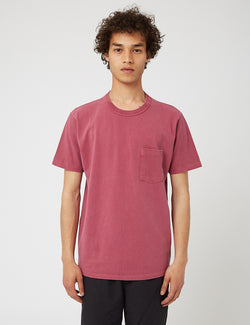 Velva Sheen Pigment Dyed USA Made Tシャツ（ポケット）-ダスティピンク