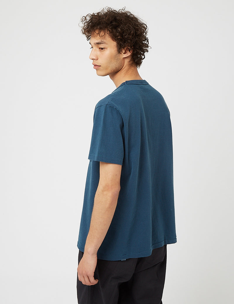 Velva Sheen Pigment Gefärbt USA Made T-Shirt (Tasche) - Deep Teal Green