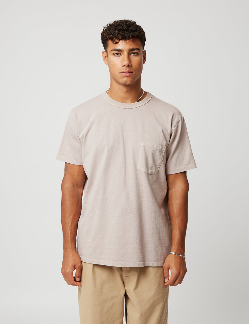 Velva Sheen Pigment Dyed USA Made Pocket T-Shirt - Mauve Purple